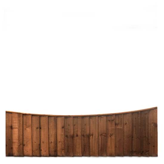 Concave Feather Edge Timber Fence Panels - 6 × 2’ (W)1830 × (H)600mm