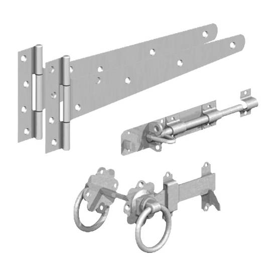 Sidegate Kit (Ring Gate Latch) - 18" 450mm Galvanised (GATEMATE®)