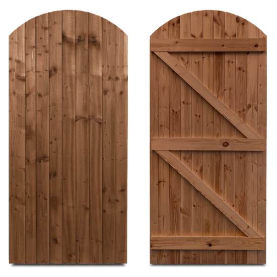 Feather Edge Arched Timber Gate - 3 x 6’ (W)900 × (H)1830mm