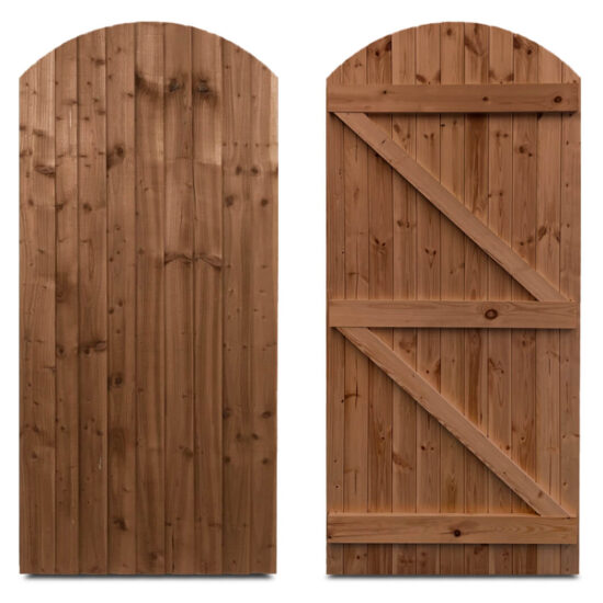 Feather Edge Arched Timber Gate - 3 x 6’ (W)900 × (H)1830mm