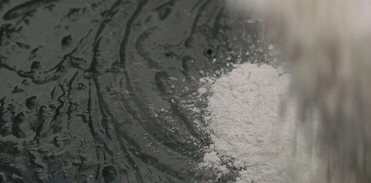 Concrete being mixed